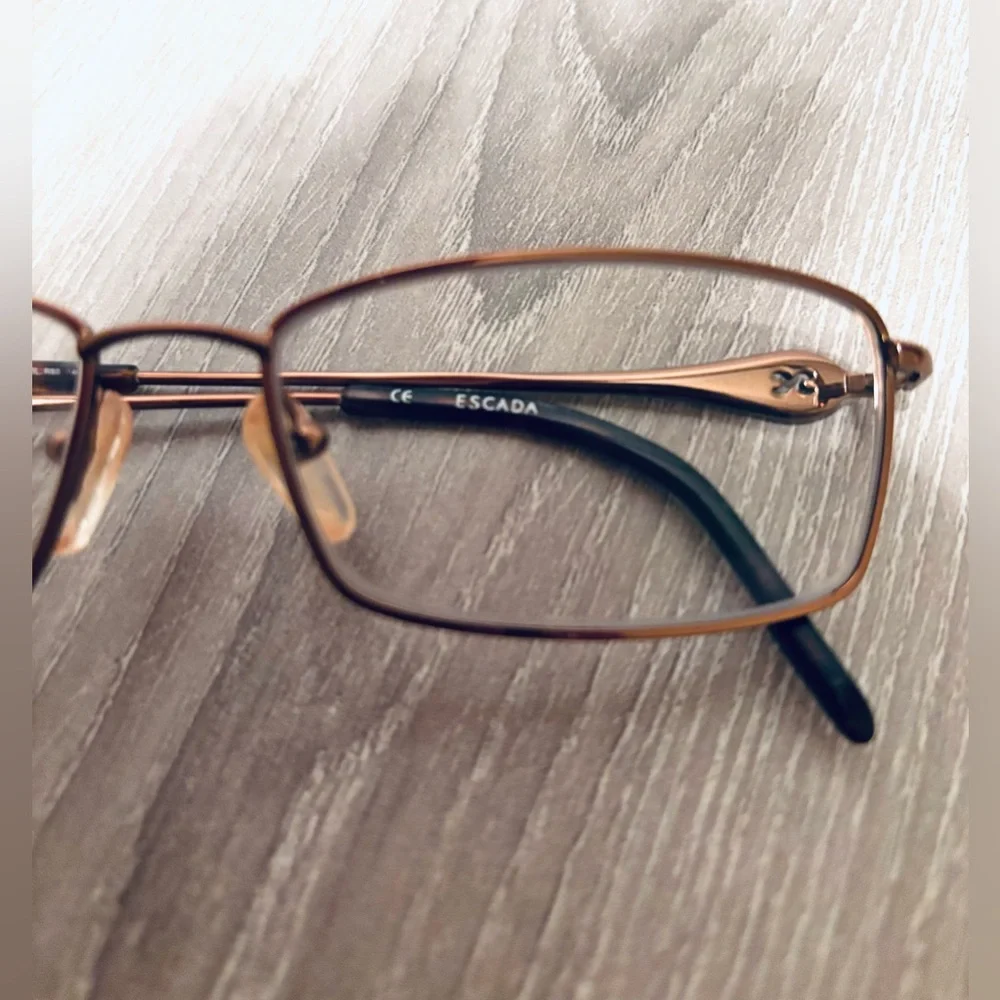 Escada Eyeglass Frames Only Women's‎ Tortoise & Rhinestone Full Rim, Lightweight